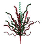 21"L SEQUIN/TINSEL BUSH RED/EMERALD