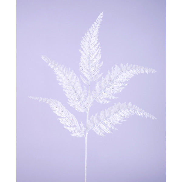 24"L FERN LEAF SPRAY WHITE