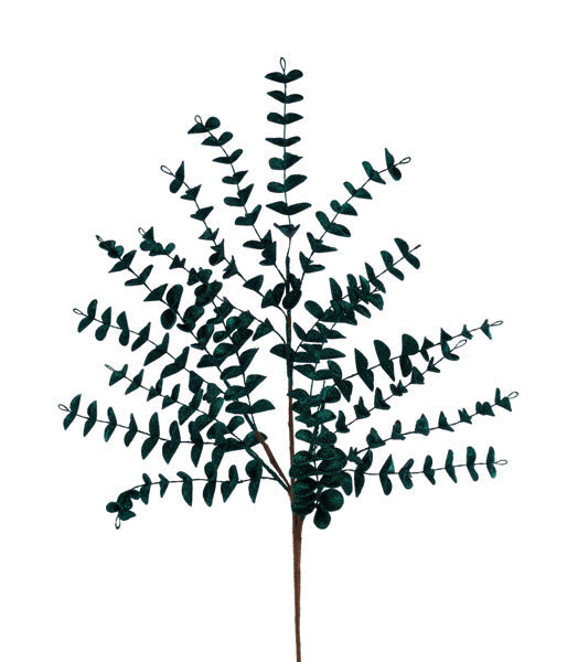 27"L GLITTER EVA EUCALYPTUS SPRAY HUNTER GREEN