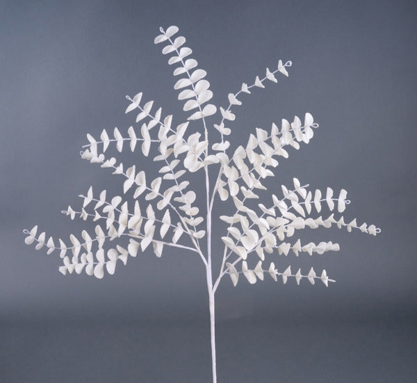 27"L GLITTER EVA EUCALYPTUS SPRAY WHITE