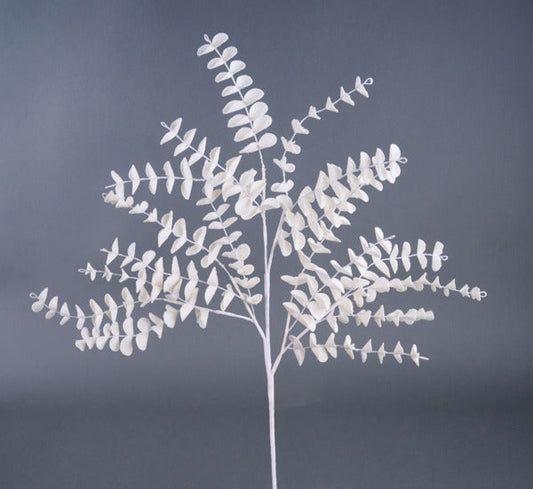 27"L GLITTER EVA EUCALYPTUS SPRAY WHITE