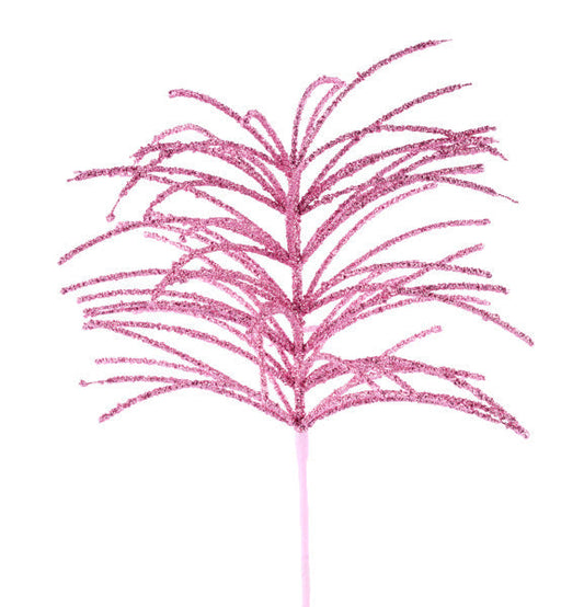 24"L GLITTTER LONG NEEDLE PINE STEM PINK