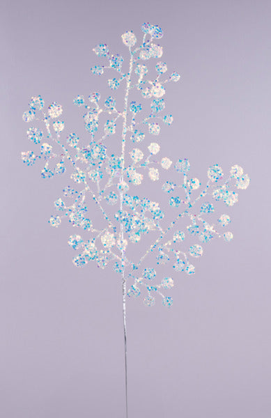 28.5"L GLITTER CIRCLE LEAF SPRAY IRIDESCENT
