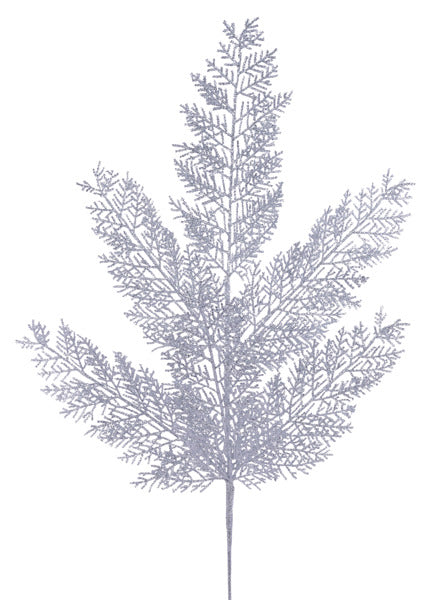 29"L GLITTER FERN SPRAY SILVER