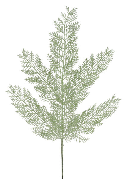 29"L GLITTER FERN SPRAY SAGE GREEN