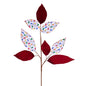 27"L GLITTER/VELVET MAGNOLIA LEAF SPRAY WHT/RED/YLW/BLUE/GRN
