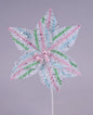 12.5"DIA POINSETTIA STEM MINT GREEN/PINK/BLUE