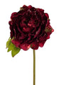 21"L GLITTER PEONY STEM BURGUNDY/GREEN