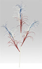 35"L GLITTER CURLED TWIG SPRAY RED/WHITE/BLUE