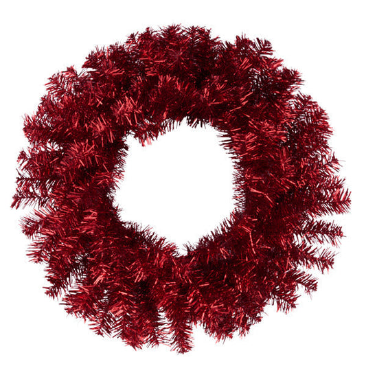 20" METALLIC WREATH RED