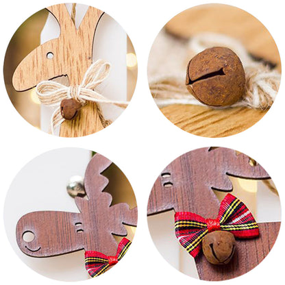 Xmas Tree Hanging DIY Wooden Ornaments Decal Elk