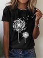 Dandelion Print Sleeveless Tank Top Polyester Women's Knit Tee