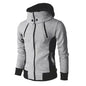 Men's Zip Up Hooded Jacket - Casual Slim Sports Cardigan