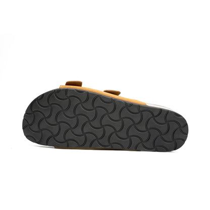 Yellow Buckle Slide Sandals