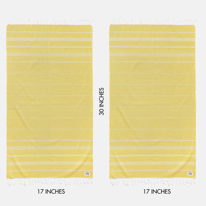 Istanbul Classic Turkish Hand Towel Set of 2 for Kitchen, Bath, Beach, Gym, and Yoga 17"x30"