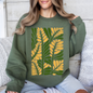 Yellow Leaf Botanical Pattern, Vintage Boho, Nature Sweatshirt