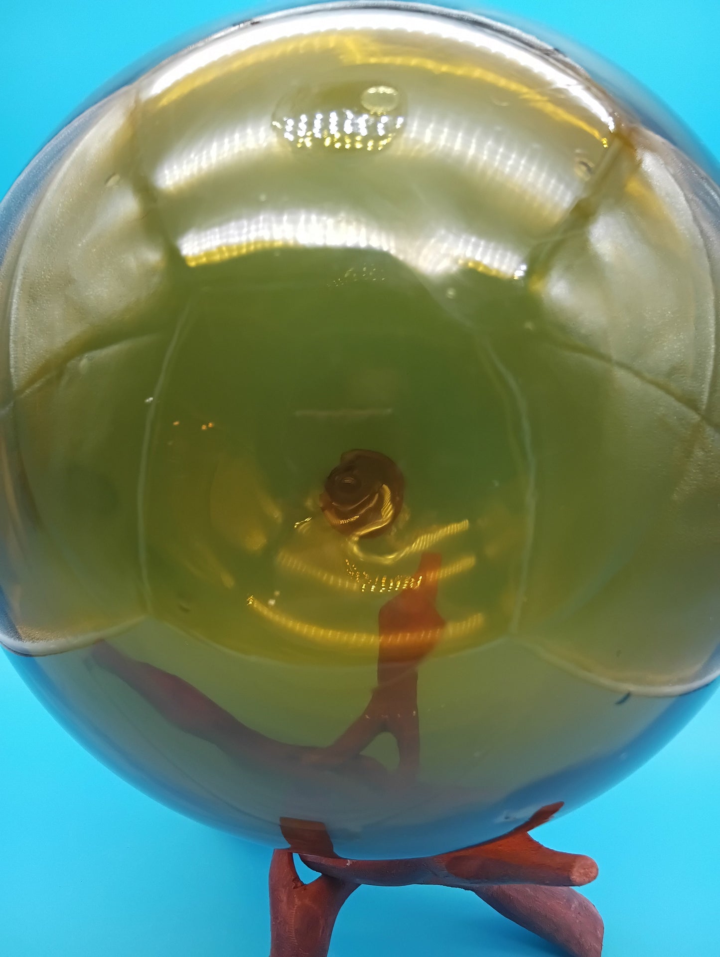 Yellow Norwegian Glass Fishing Float Coastal Decor 10.5 Inch