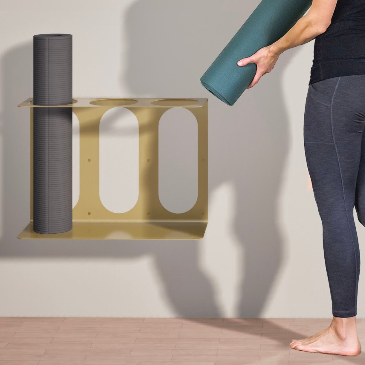 Yoke Yoga Mat Wall Bracket | Holds 3 Mats/Rollers