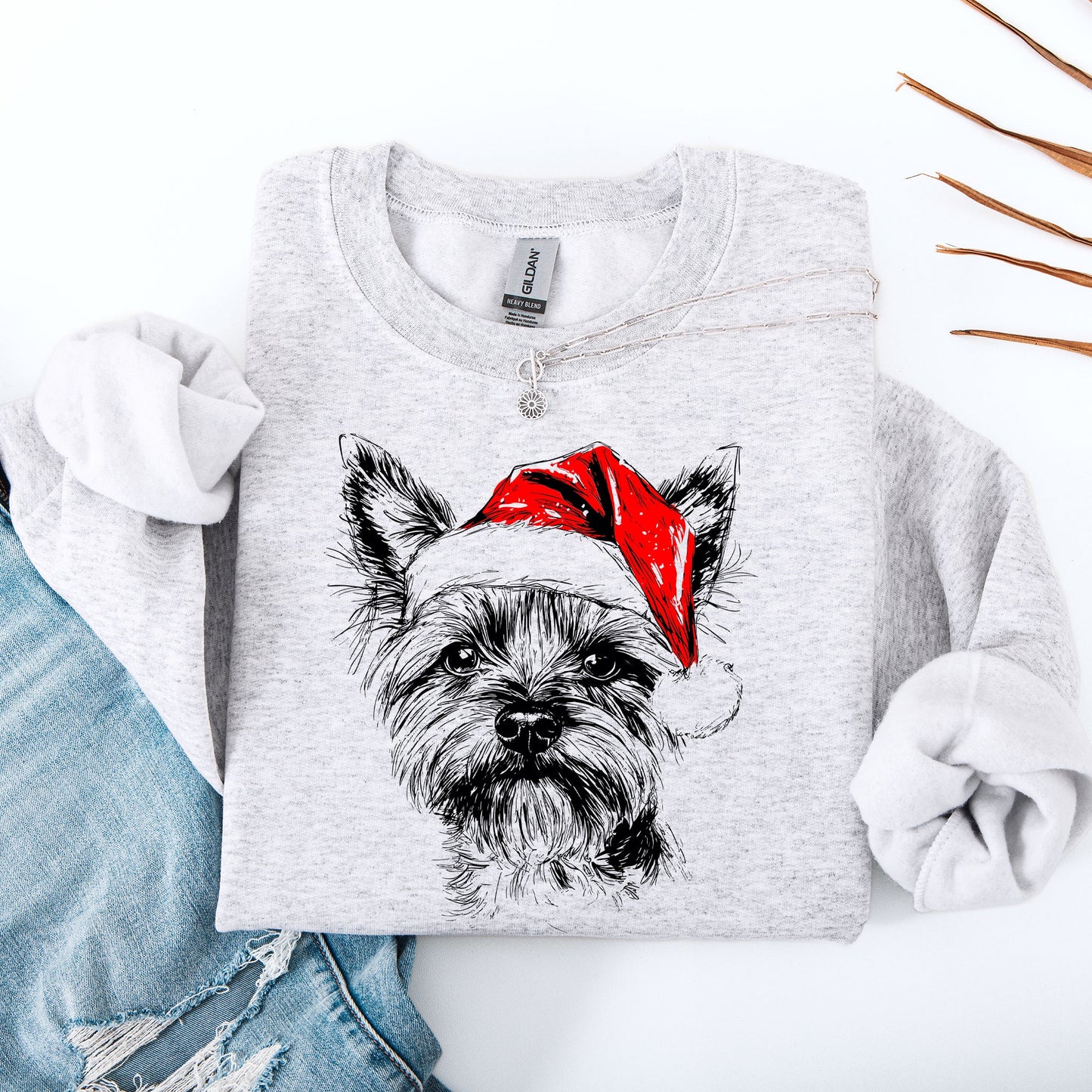 Yorkie, Santa, Yorkshire Terrier Dog, Christmas, Dog Lover, Pet Sweatshirt