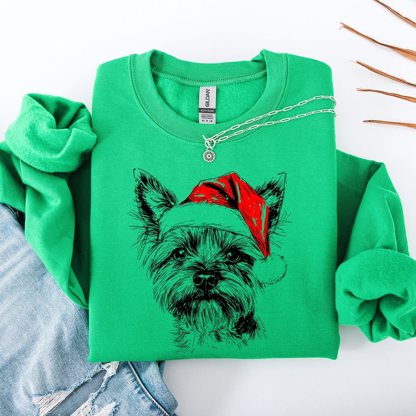 Yorkie, Santa, Yorkshire Terrier Dog, Christmas, Dog Lover, Pet Sweatshirt