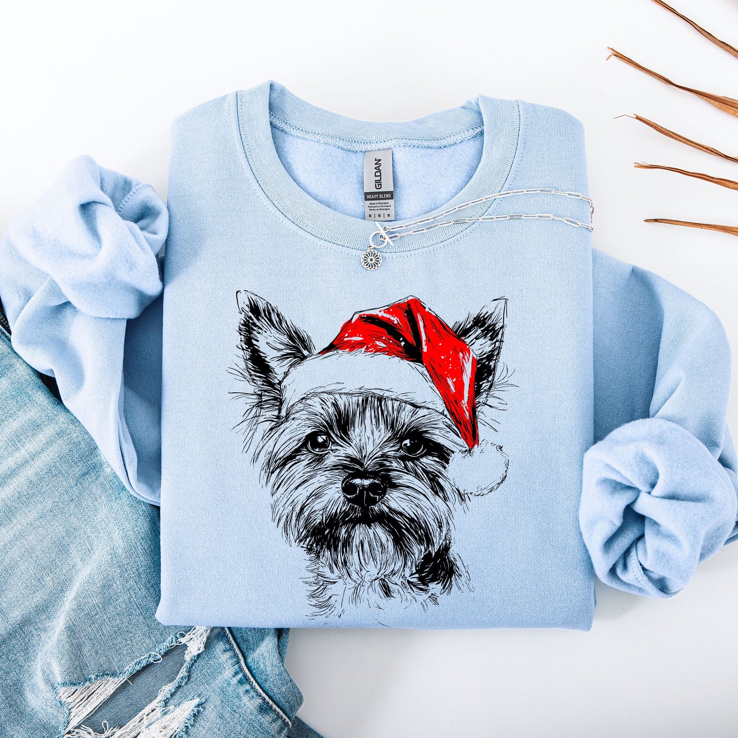Yorkie, Santa, Yorkshire Terrier Dog, Christmas, Dog Lover, Pet Sweatshirt