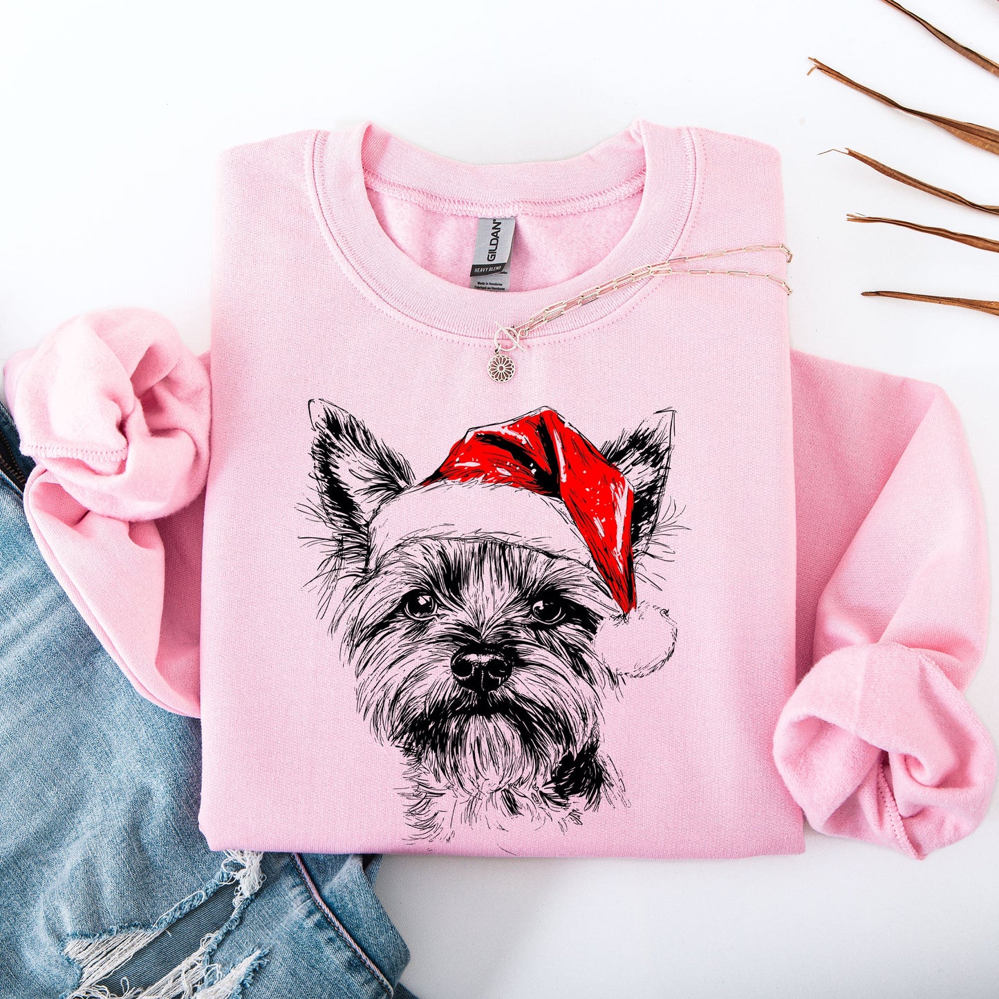Yorkie, Santa, Yorkshire Terrier Dog, Christmas, Dog Lover, Pet Sweatshirt