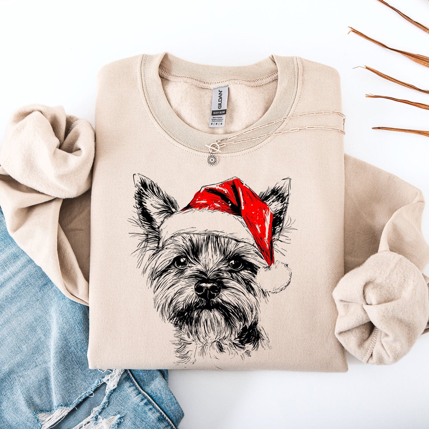 Yorkie, Santa, Yorkshire Terrier Dog, Christmas, Dog Lover, Pet Sweatshirt