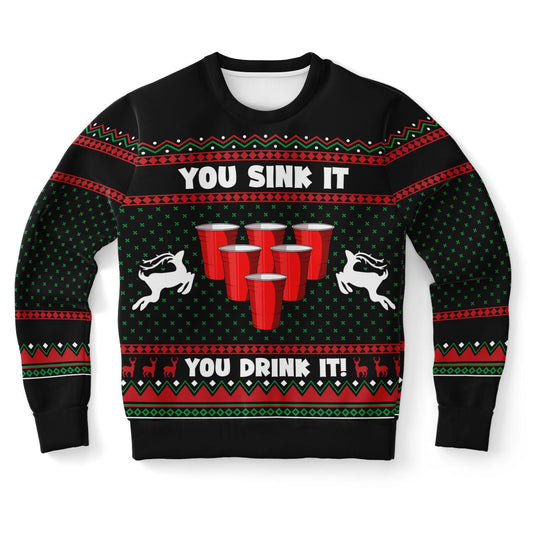 You Drink It Beer Pong Christmas Sweatshirt