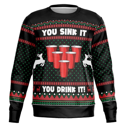 You Drink It Beer Pong Christmas Sweatshirt
