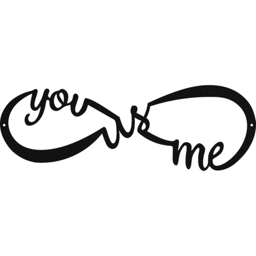 Black 'you love me' text on a white background