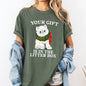 Your Gift Is In The Litter Box, Cat, Christmas, Naughty, Funny, Snow, Santa, Xmas Tshirt Comfort Colors T-Shirt