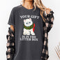 Your Gift Is In The Litter Box, Cat, Christmas, Naughty, Funny, Snow, Santa, Xmas Tshirt Comfort Colors T-Shirt