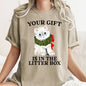 Your Gift Is In The Litter Box, Cat, Funny, Christmas, Naughty, Comfort Colors Tshirt