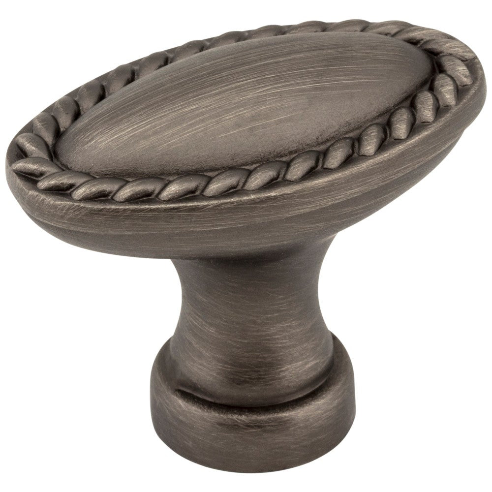 1-3/8" Overall Length Satin Nickel Oval Rope Detailed Lindos Cabinet Knob
