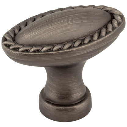 1-3/8" Overall Length Satin Nickel Oval Rope Detailed Lindos Cabinet Knob