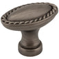 1-3/8" Overall Length Satin Nickel Oval Rope Detailed Lindos Cabinet Knob
