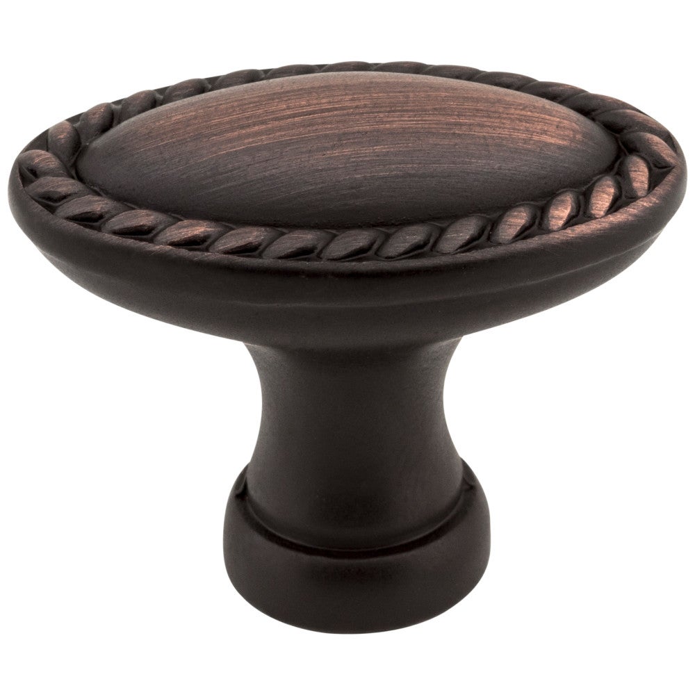 1-3/8" Overall Length Satin Nickel Oval Rope Detailed Lindos Cabinet Knob