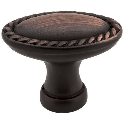 1-3/8" Overall Length Satin Nickel Oval Rope Detailed Lindos Cabinet Knob
