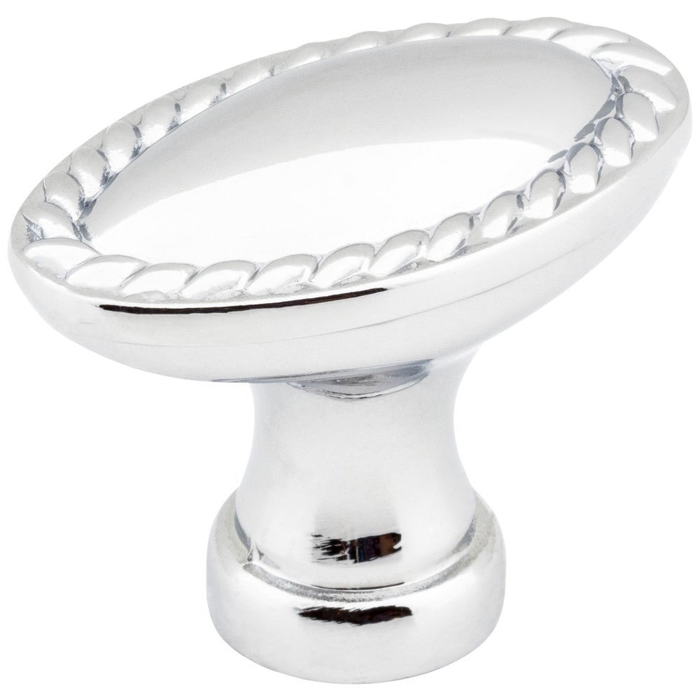 1-3/8" Overall Length Satin Nickel Oval Rope Detailed Lindos Cabinet Knob