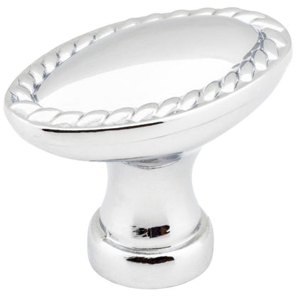 1-3/8" Overall Length Satin Nickel Oval Rope Detailed Lindos Cabinet Knob