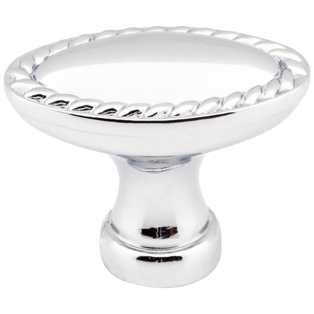 1-3/8" Overall Length Satin Nickel Oval Rope Detailed Lindos Cabinet Knob