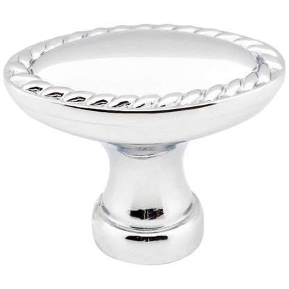 1-3/8" Overall Length Satin Nickel Oval Rope Detailed Lindos Cabinet Knob
