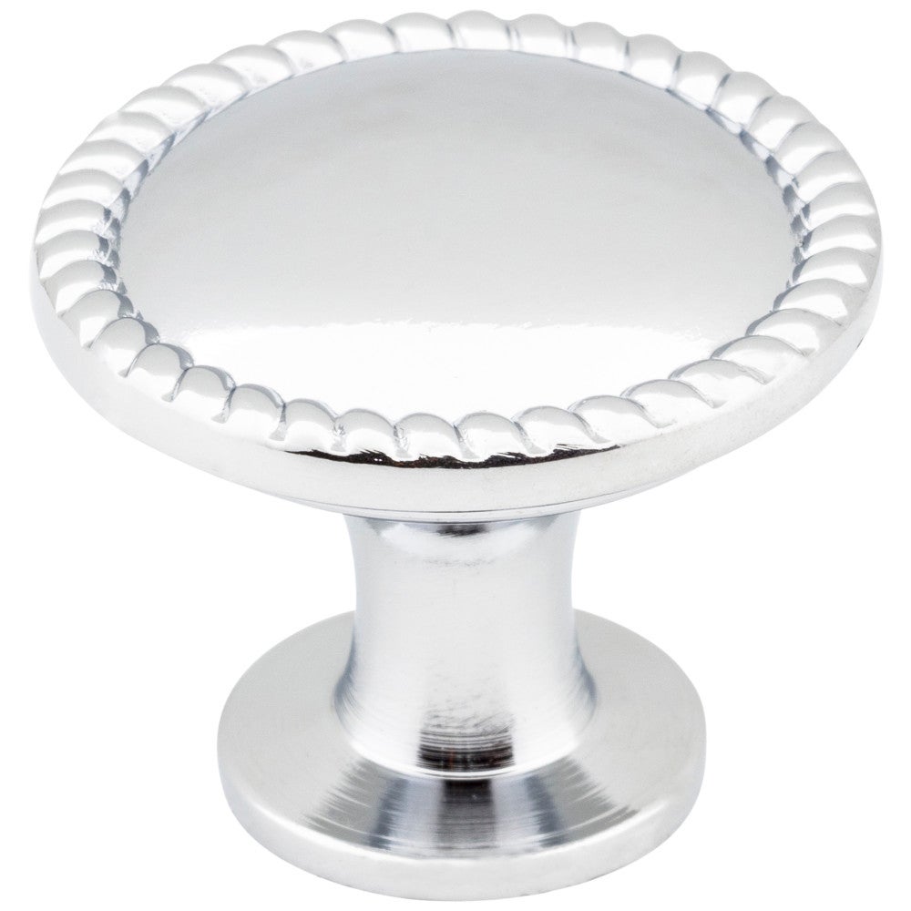 1-1/4" Diameter Satin Nickel Round Rope Detailed Lindos Cabinet Knob