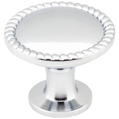 1-1/4" Diameter Satin Nickel Round Rope Detailed Lindos Cabinet Knob