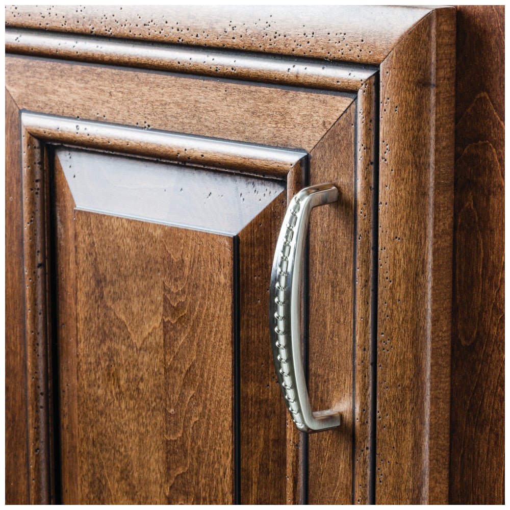 3" Center-to-Center Satin Nickel Rope Detailed Cypress Cabinet Pull