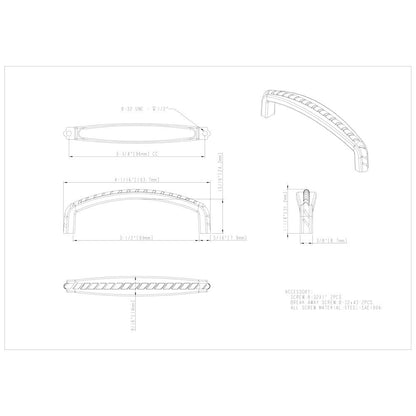 3" Center-to-Center Satin Nickel Rope Detailed Cypress Cabinet Pull