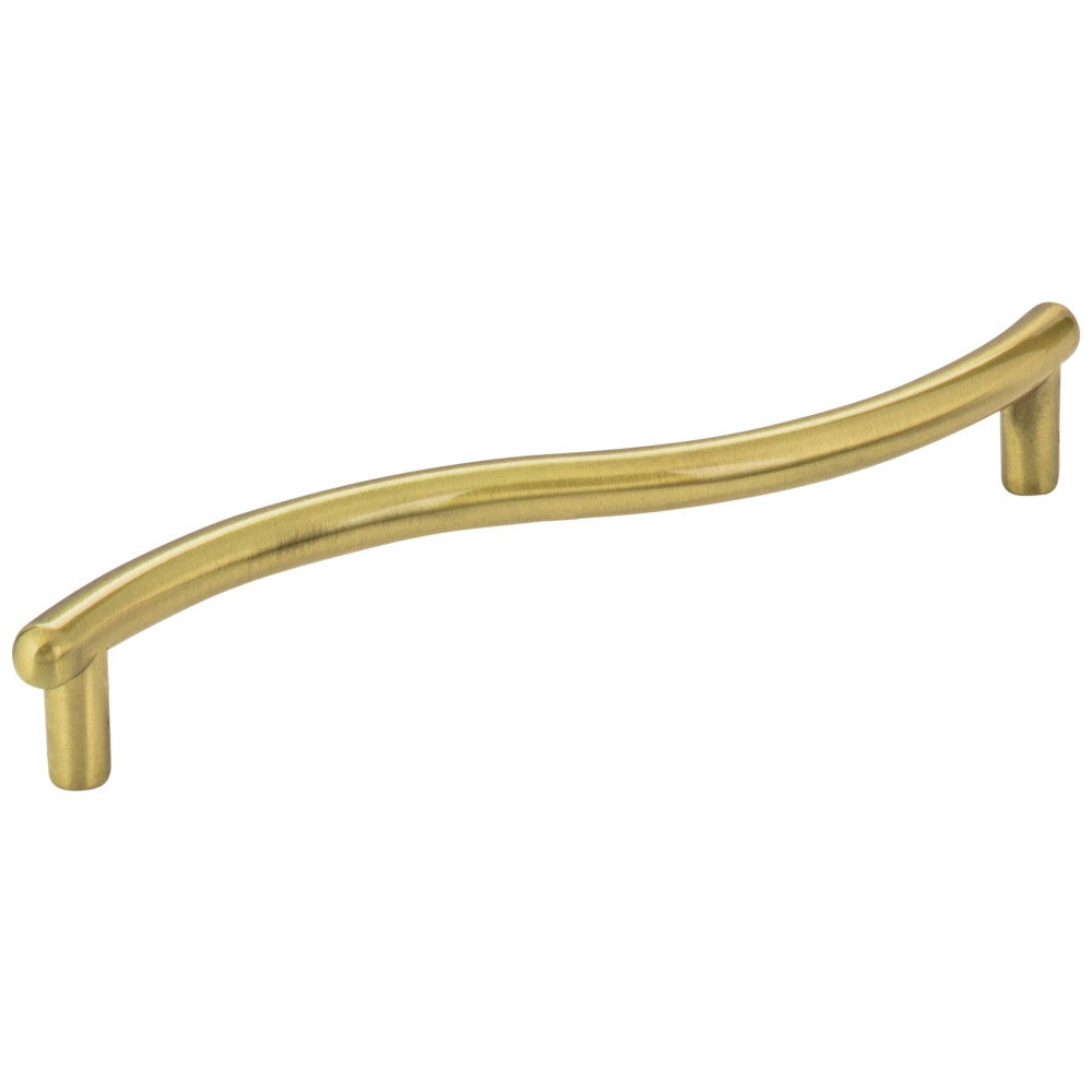 128 mm Center-to-Center Brushed Brass Wavy Capri Cabinet Pull