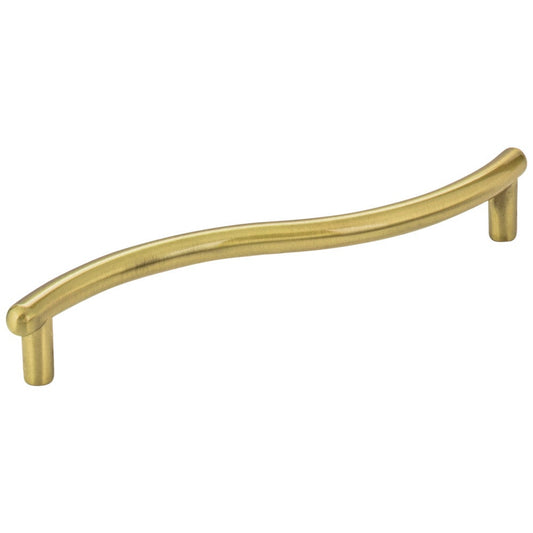 128 mm Center-to-Center Brushed Brass Wavy Capri Cabinet Pull