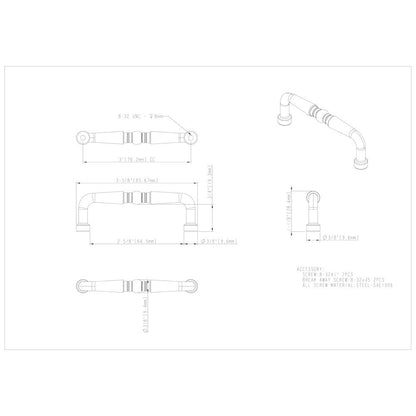 3" Center-to-Center Satin Nickel Madison Cabinet Pull