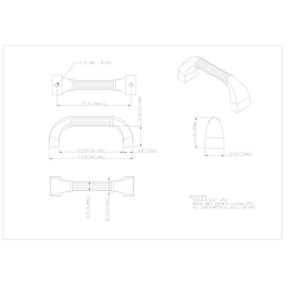 3" Center-to-Center Satin Nickel Cordova Cabinet Pull